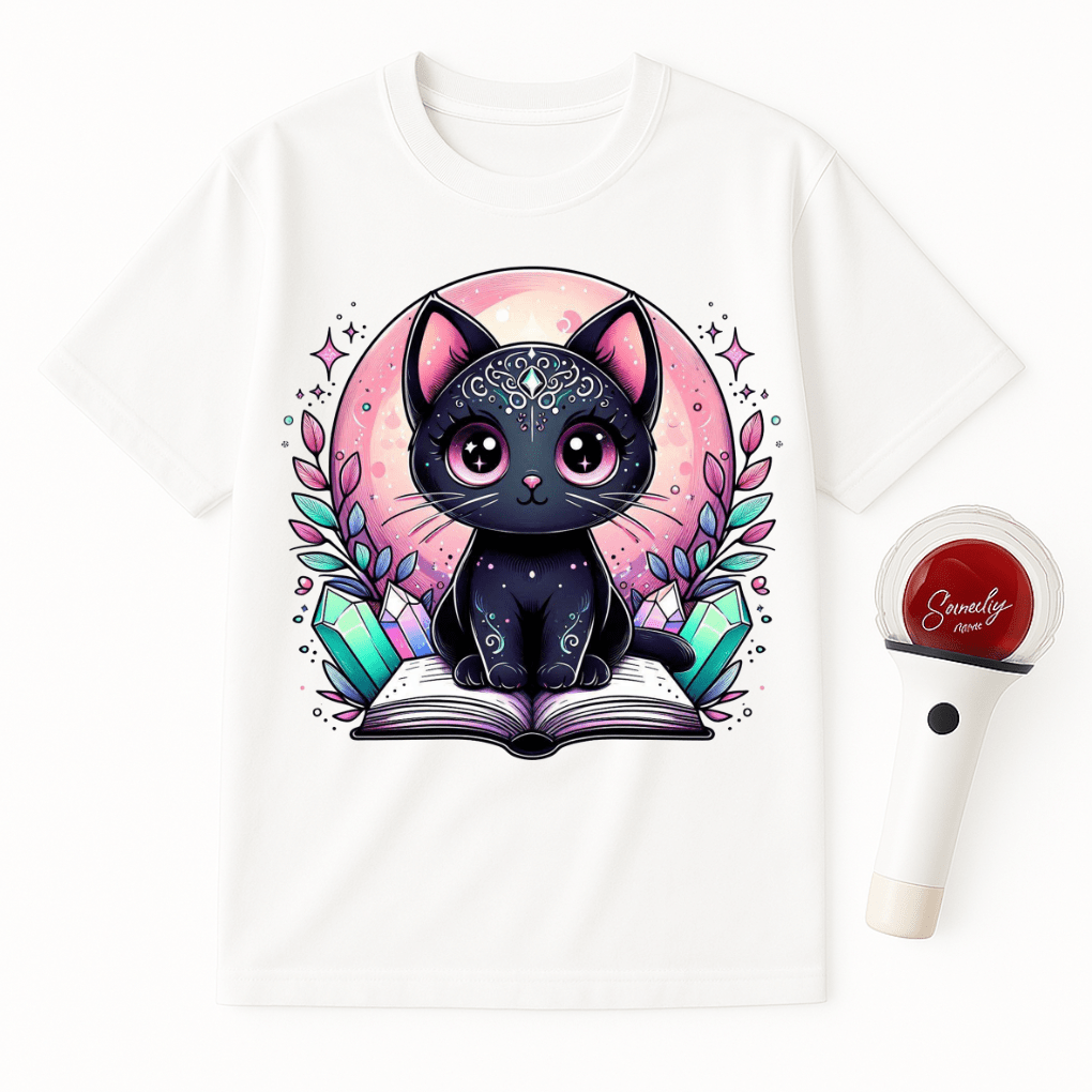 BLACK CAT CRYSTALS BOOK UNISEX T-SHIRT