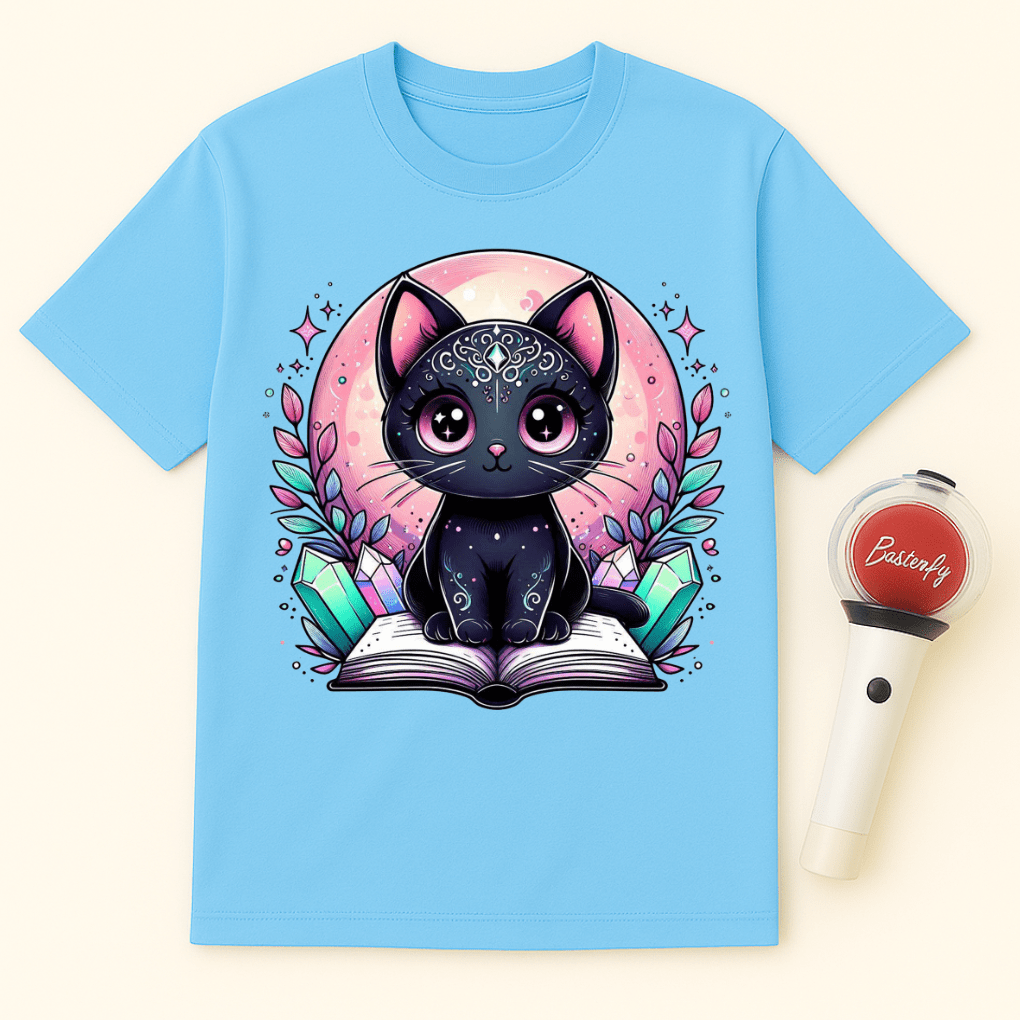 BLACK CAT CRYSTALS BOOK UNISEX T-SHIRT