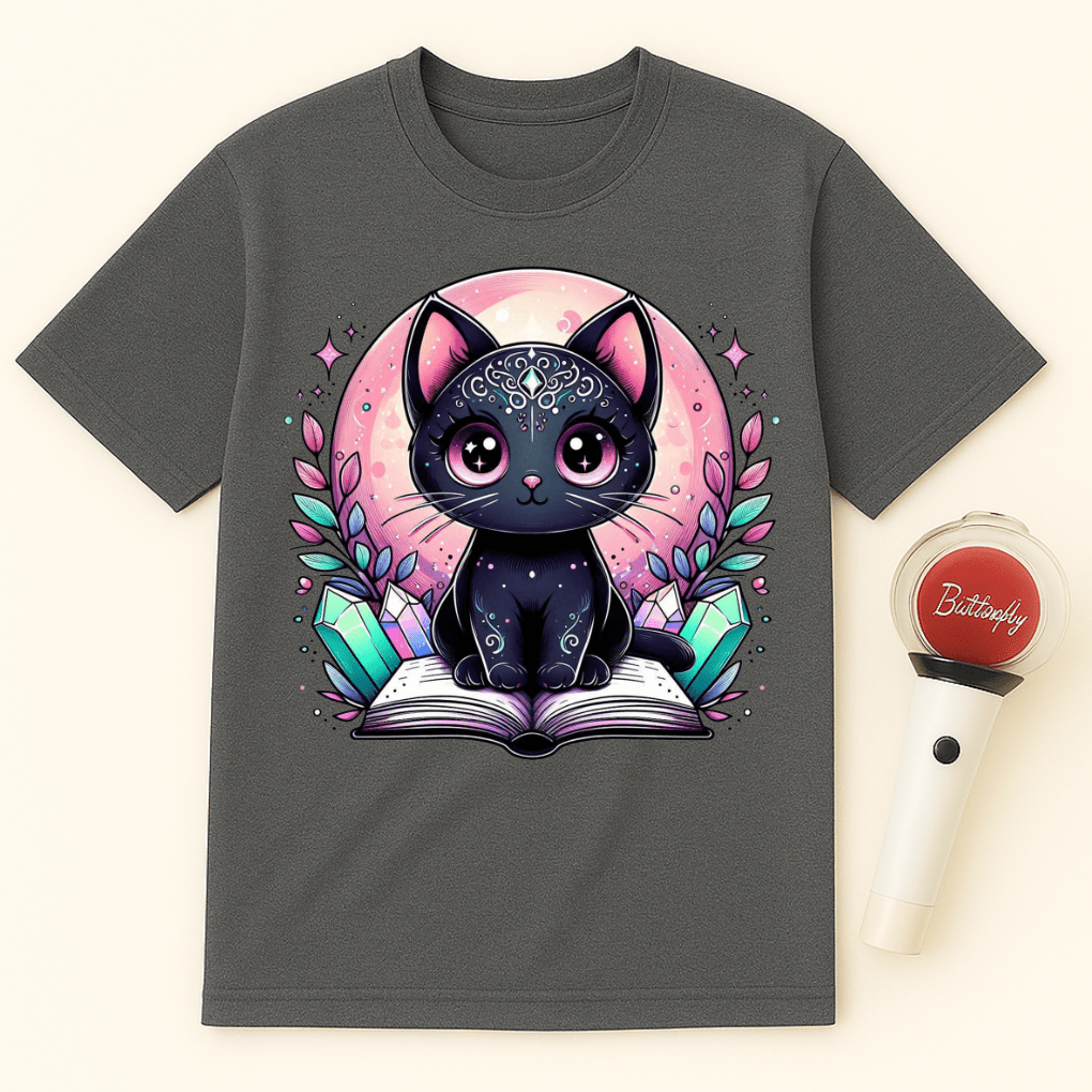 BLACK CAT CRYSTALS BOOK UNISEX T-SHIRT