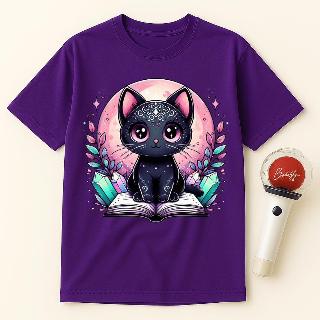 BLACK CAT CRYSTALS BOOK UNISEX T-SHIRT