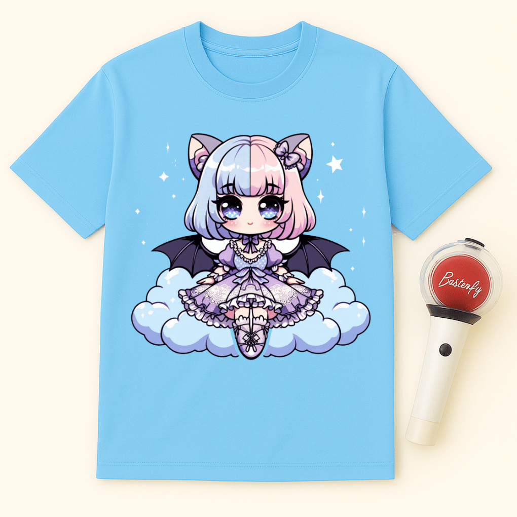PASTEL GOTH GIRL WITH BAT WINGS UNISEX T-SHIRT