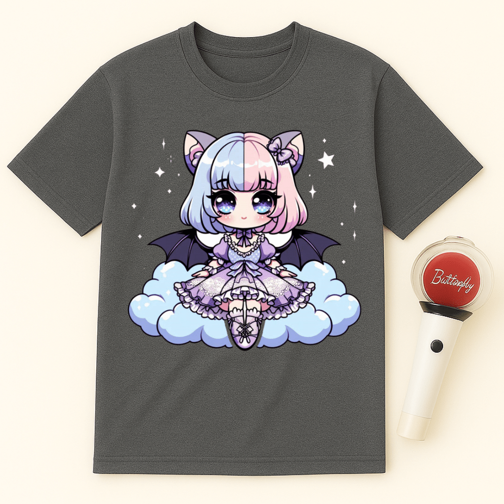 PASTEL GOTH GIRL WITH BAT WINGS UNISEX T-SHIRT