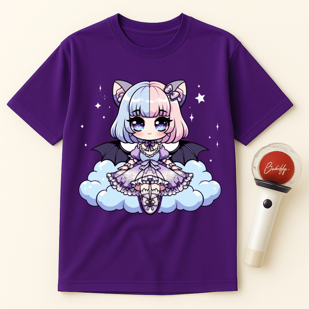 PASTEL GOTH GIRL WITH BAT WINGS UNISEX T-SHIRT