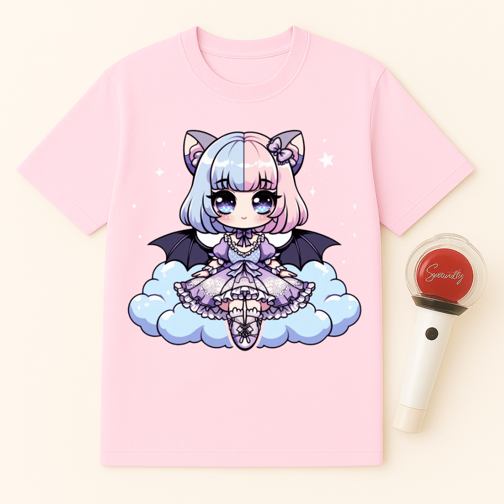 PASTEL GOTH GIRL WITH BAT WINGS UNISEX T-SHIRT
