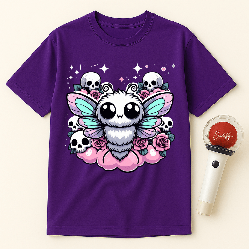 GOTHIC MOTH SKULLS ROSES UNISEX T-SHIRT