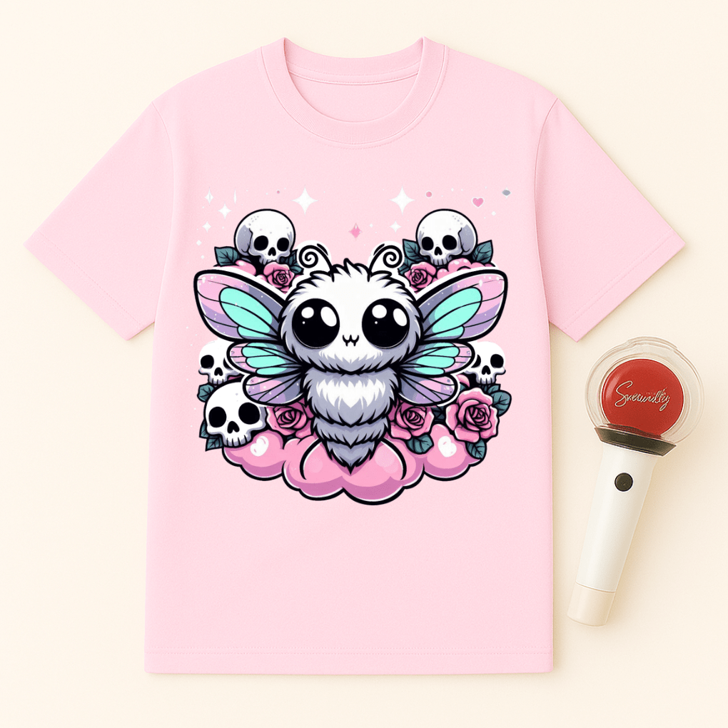 GOTHIC MOTH SKULLS ROSES UNISEX T-SHIRT