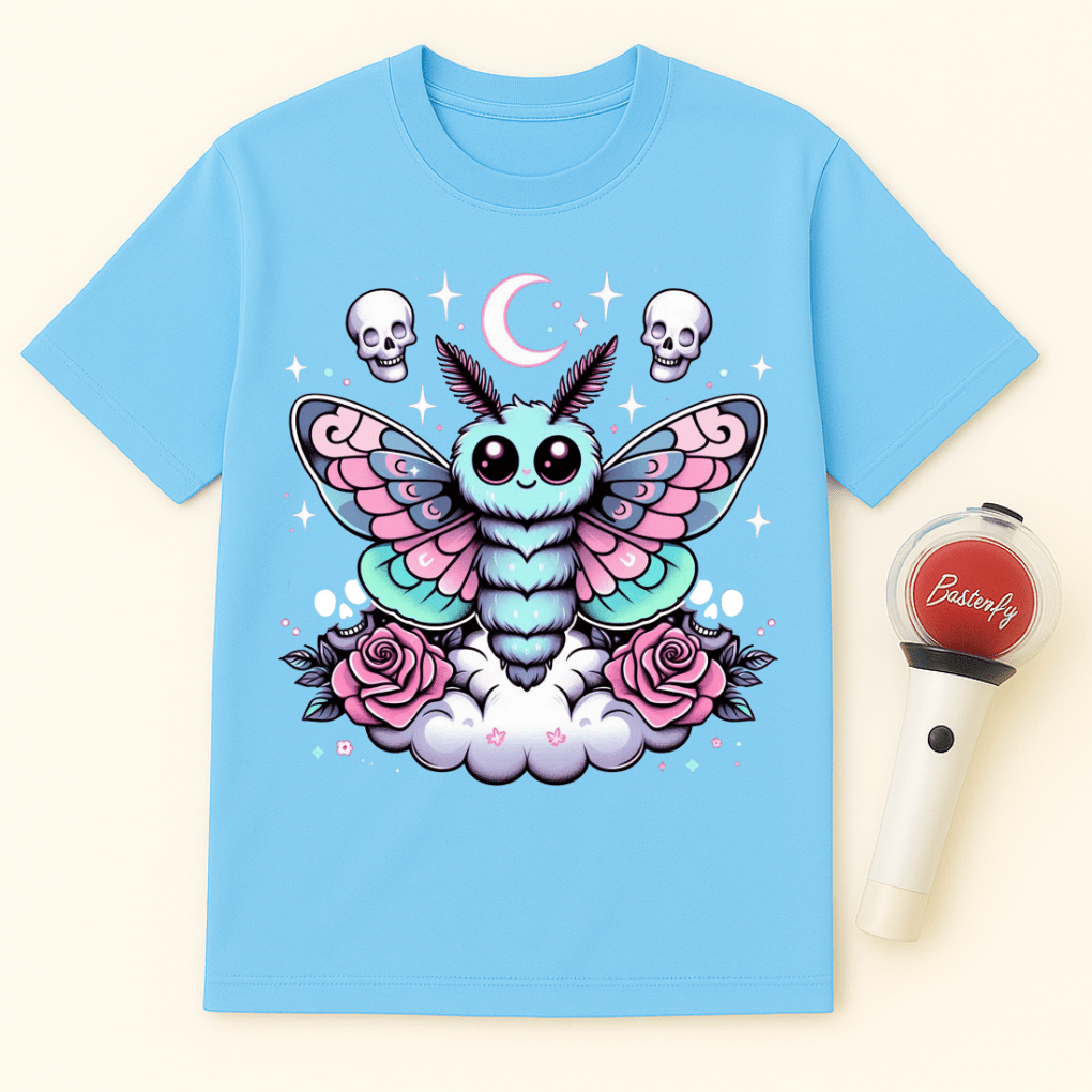 GOTHIC MOTH SKULLS ROSES UNISEX T-SHIRT