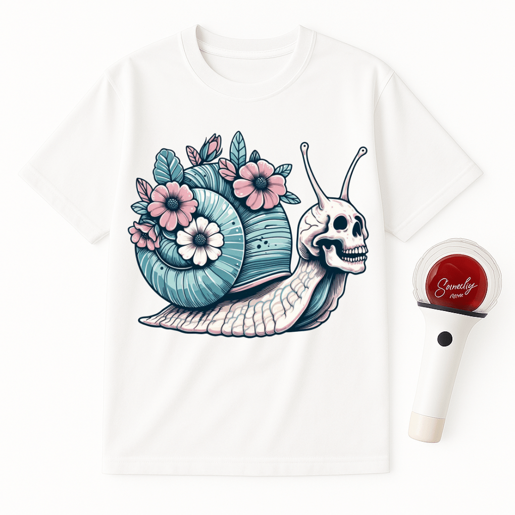 GOTHIC SNAIL SKULL FLOWERS UNISEX T-SHIRT