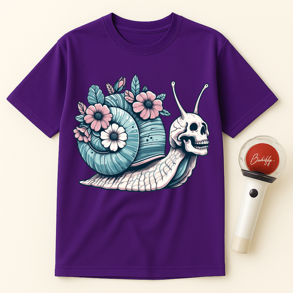 GOTHIC SNAIL SKULL FLOWERS UNISEX T-SHIRT