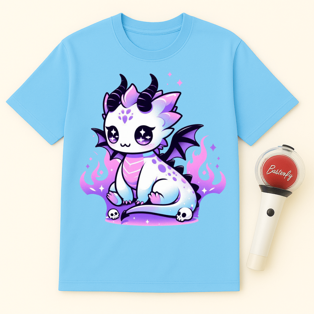 PASTEL GOTH DRAGON IN FLAMES UNISEX T-SHIRT