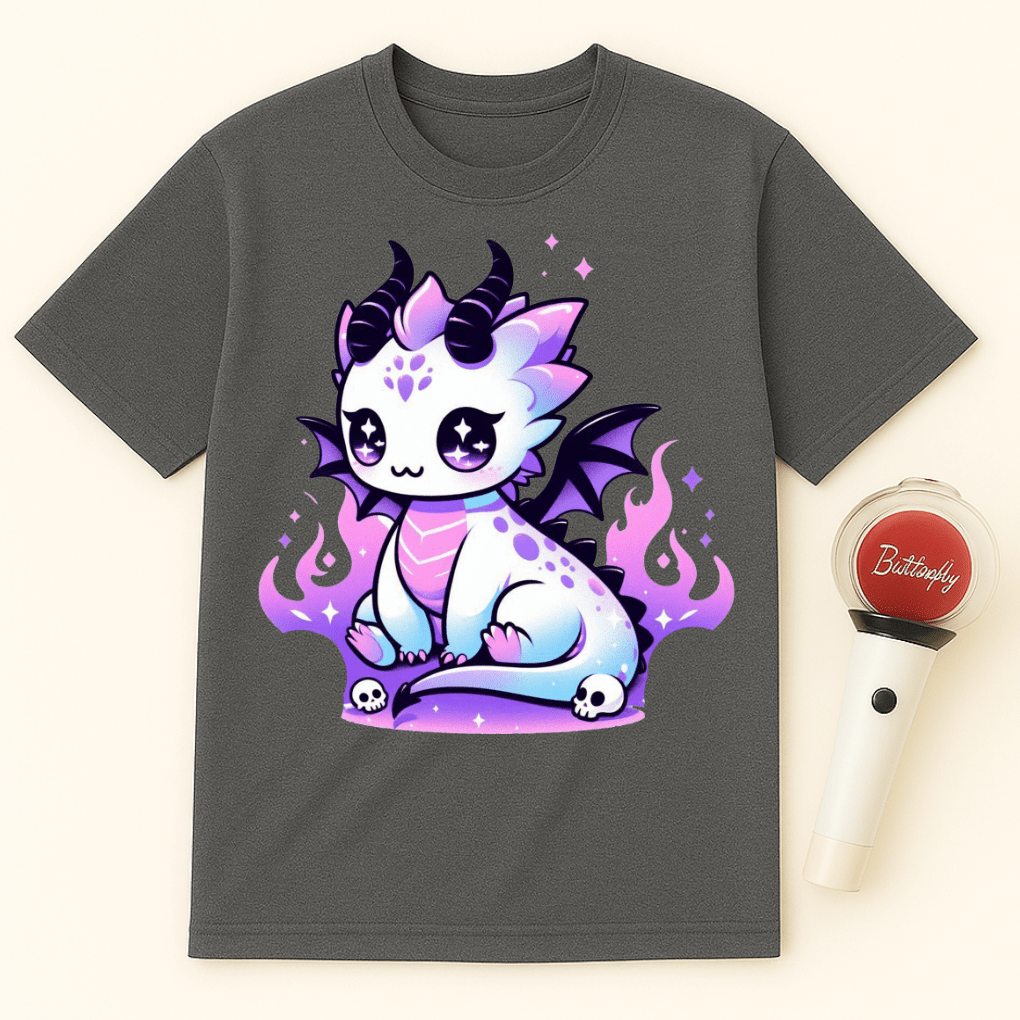PASTEL GOTH DRAGON IN FLAMES UNISEX T-SHIRT