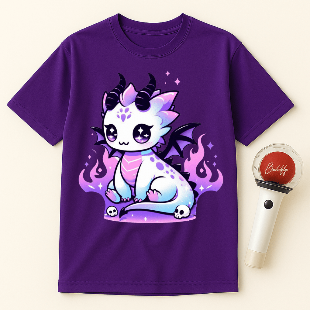 PASTEL GOTH DRAGON IN FLAMES UNISEX T-SHIRT