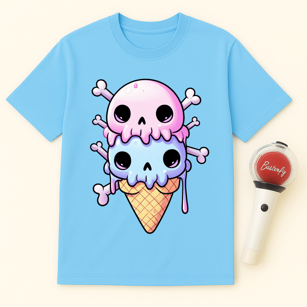 KAWAII GOTH ICE CREAM SKULL UNISEX T-SHIRT
