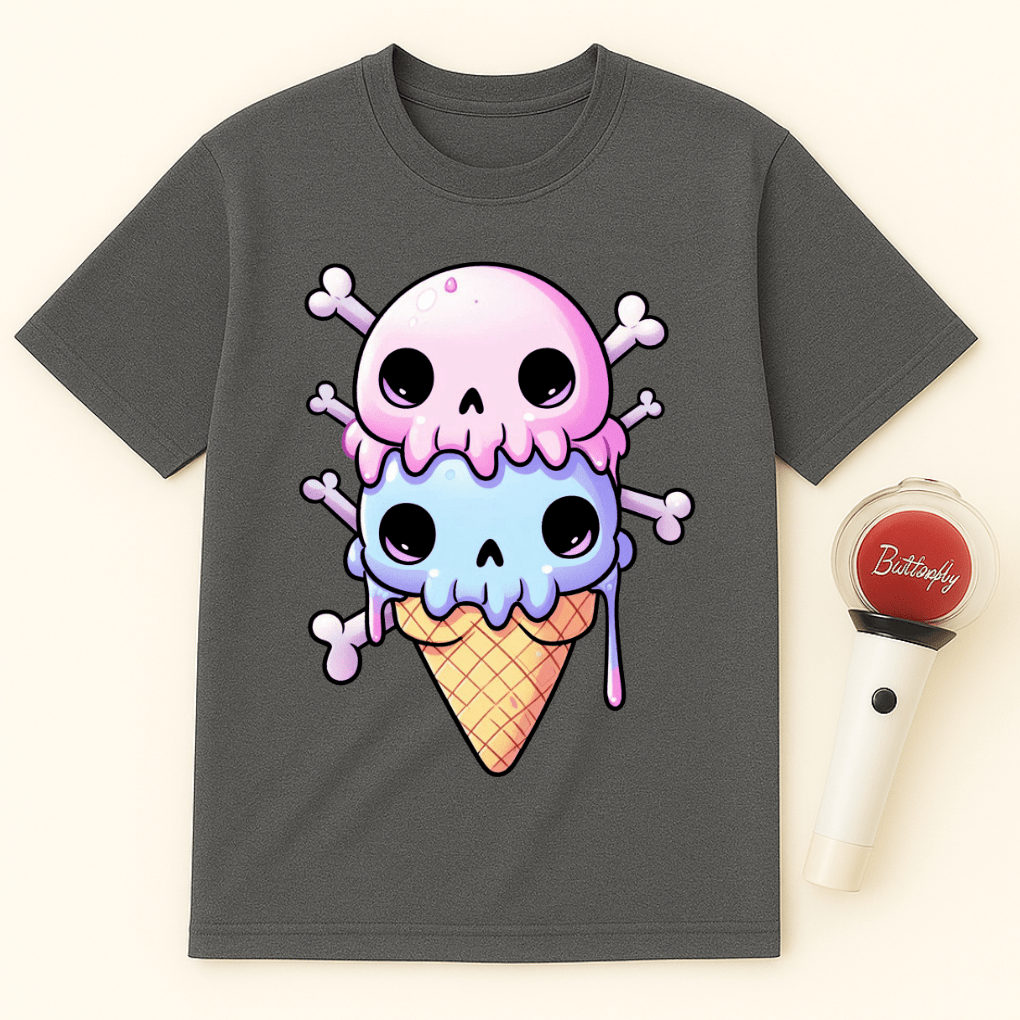 KAWAII GOTH ICE CREAM SKULL UNISEX T-SHIRT
