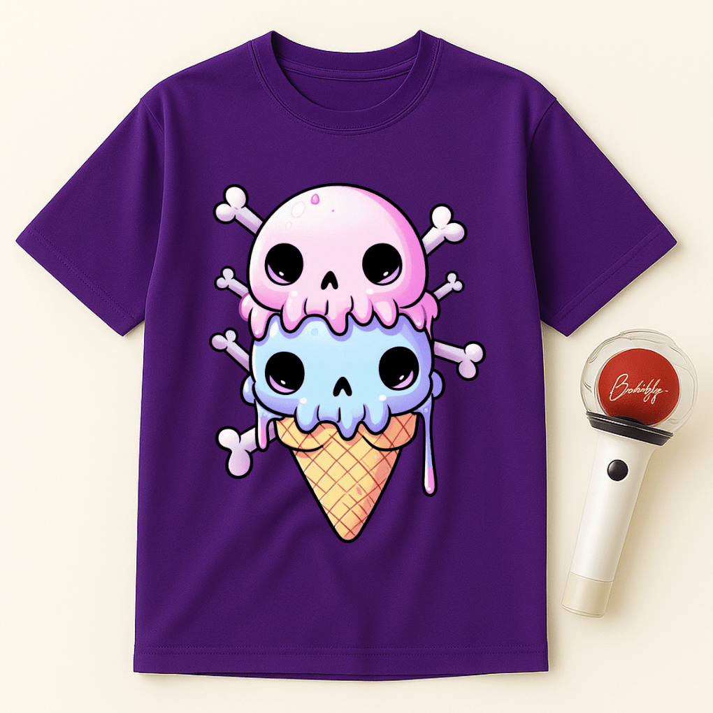 KAWAII GOTH ICE CREAM SKULL UNISEX T-SHIRT