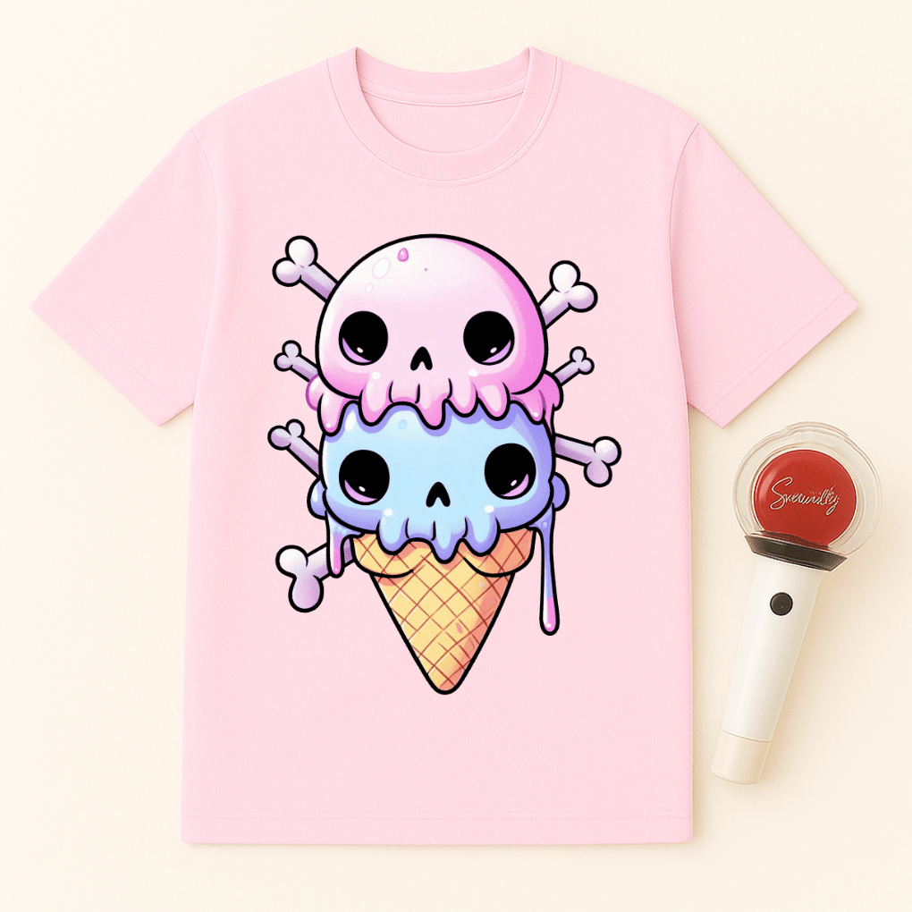 KAWAII GOTH ICE CREAM SKULL UNISEX T-SHIRT