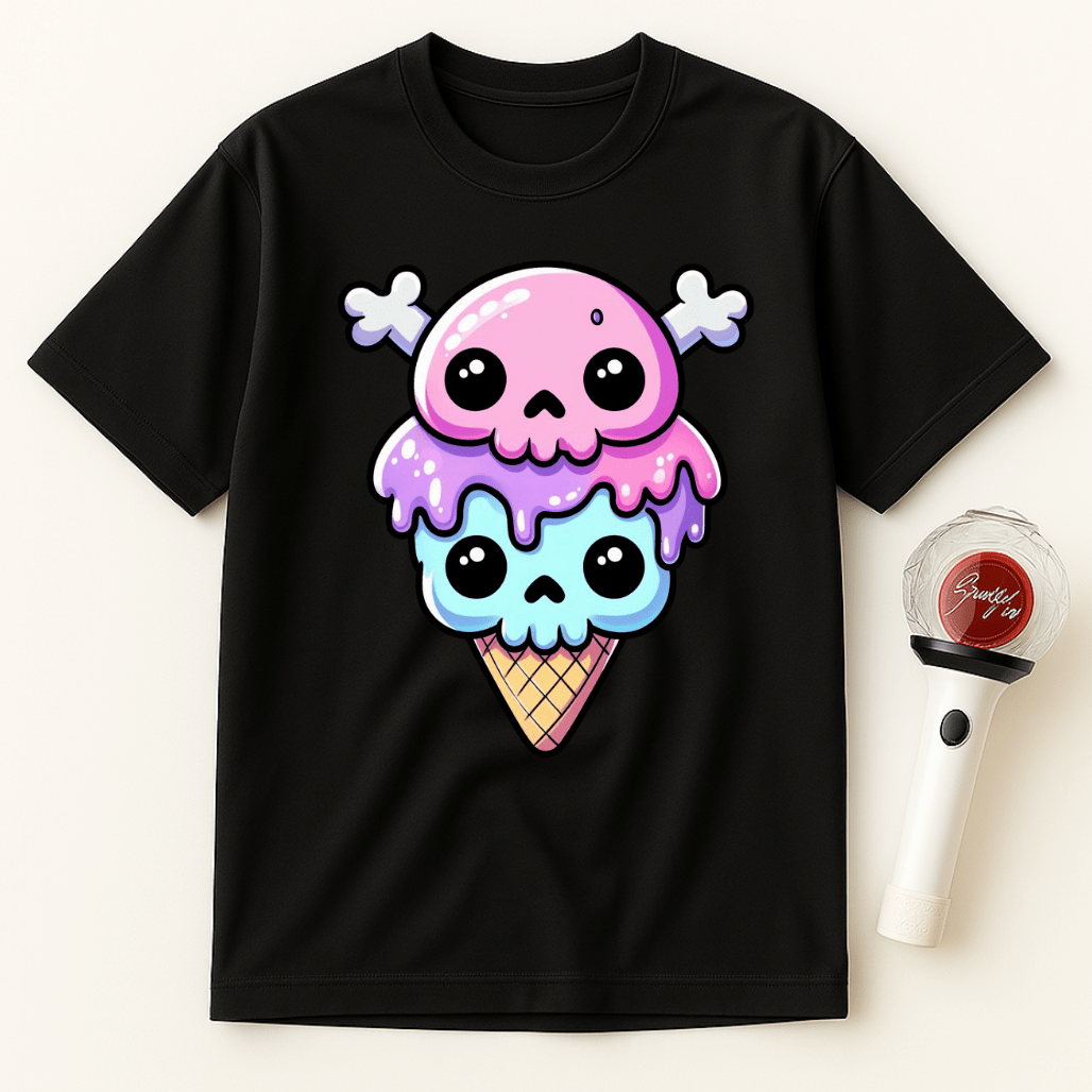 PASTEL GOTH ICE CREAM SKULL UNISEX T-SHIRT