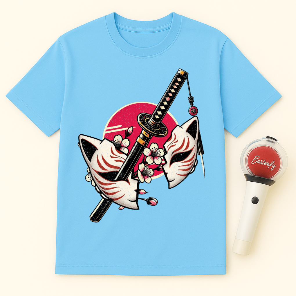 SAMURAI MASKS KATANA SAKURA UNISEX T-SHIRT