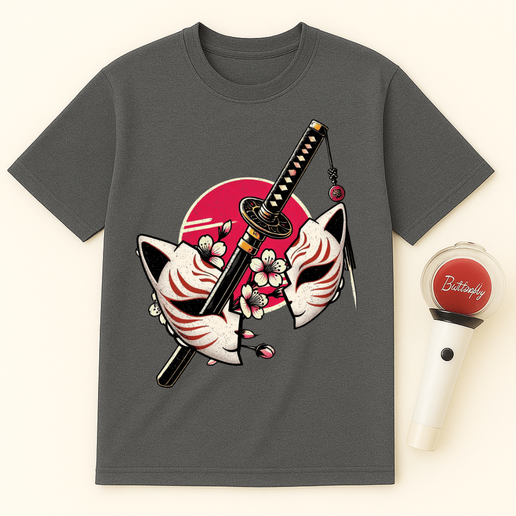 SAMURAI MASKS KATANA SAKURA UNISEX T-SHIRT