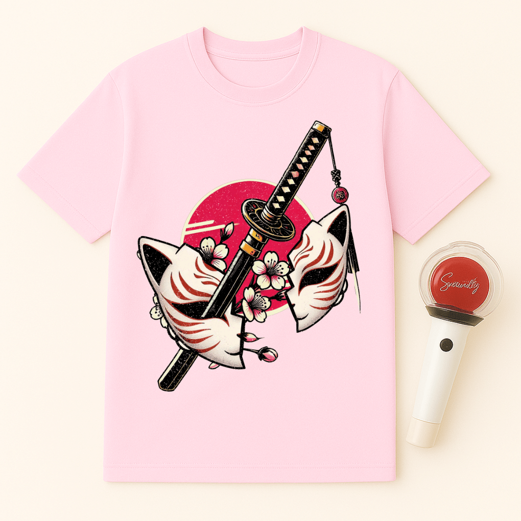 SAMURAI MASKS KATANA SAKURA UNISEX T-SHIRT