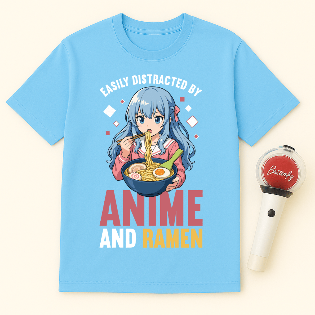 EASILY DISTRACTED BY ANIME AND RAMEN T-SHIRT