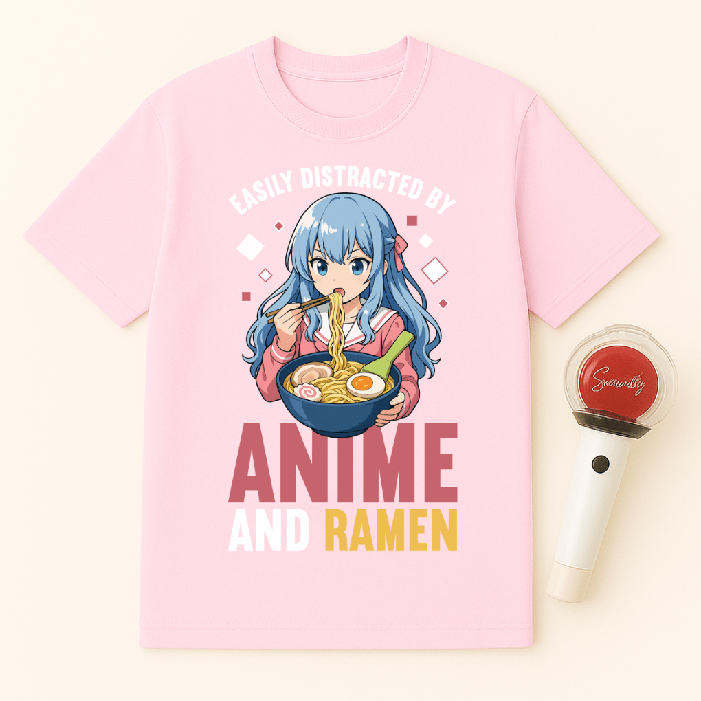 EASILY DISTRACTED BY ANIME AND RAMEN T-SHIRT
