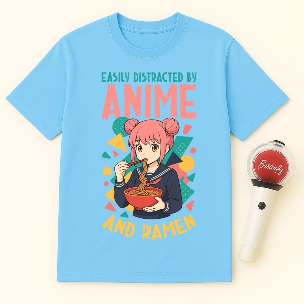 EASILY DISTRACTED BY ANIME AND RAMEN T-SHIRT