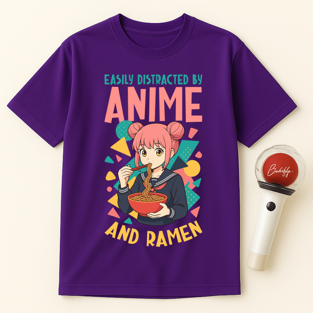 EASILY DISTRACTED BY ANIME AND RAMEN T-SHIRT