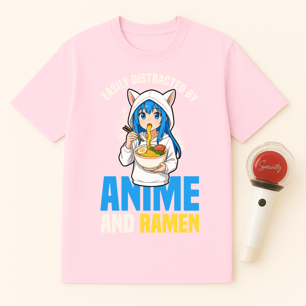 EASILY DISTRACTED BY ANIME AND RAMEN T-SHIRT