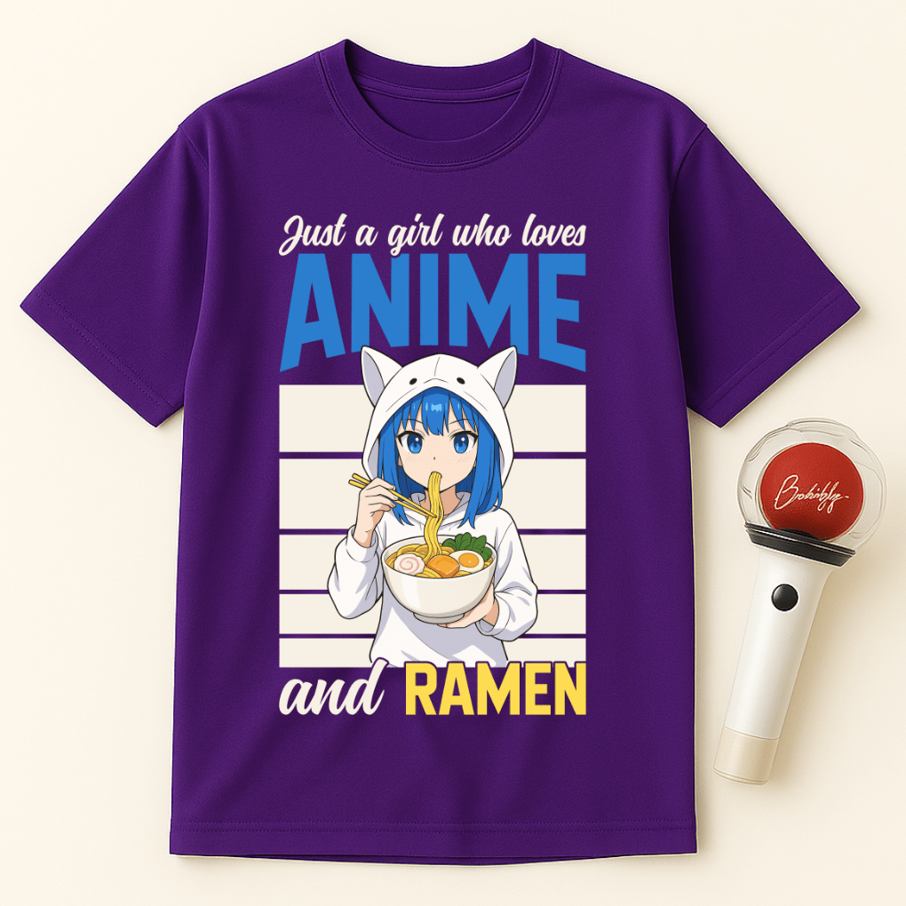 JUST A GIRL WHO LOVES ANIME AND RAMEN T-SHIRT
