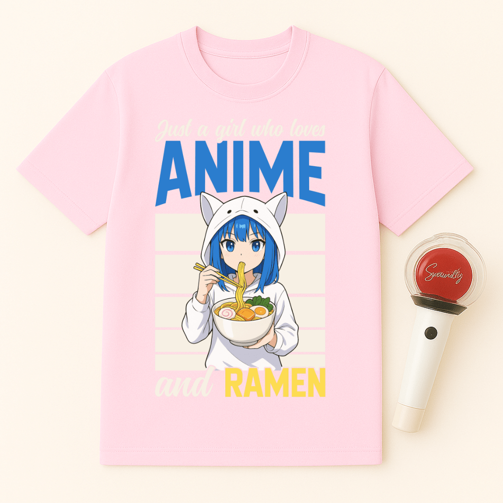 JUST A GIRL WHO LOVES ANIME AND RAMEN T-SHIRT