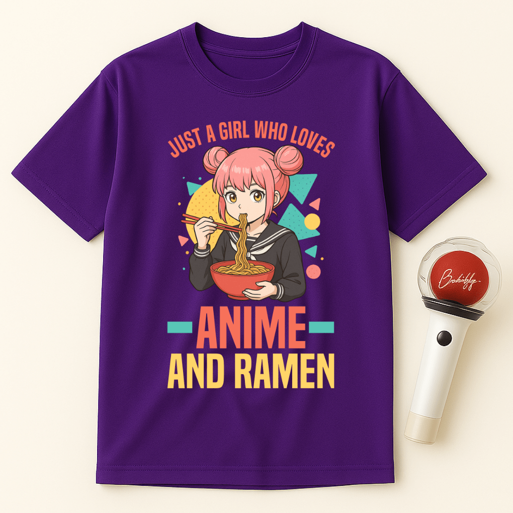 JUST A GIRL WHO LOVES ANIME AND RAMEN T-SHIRT