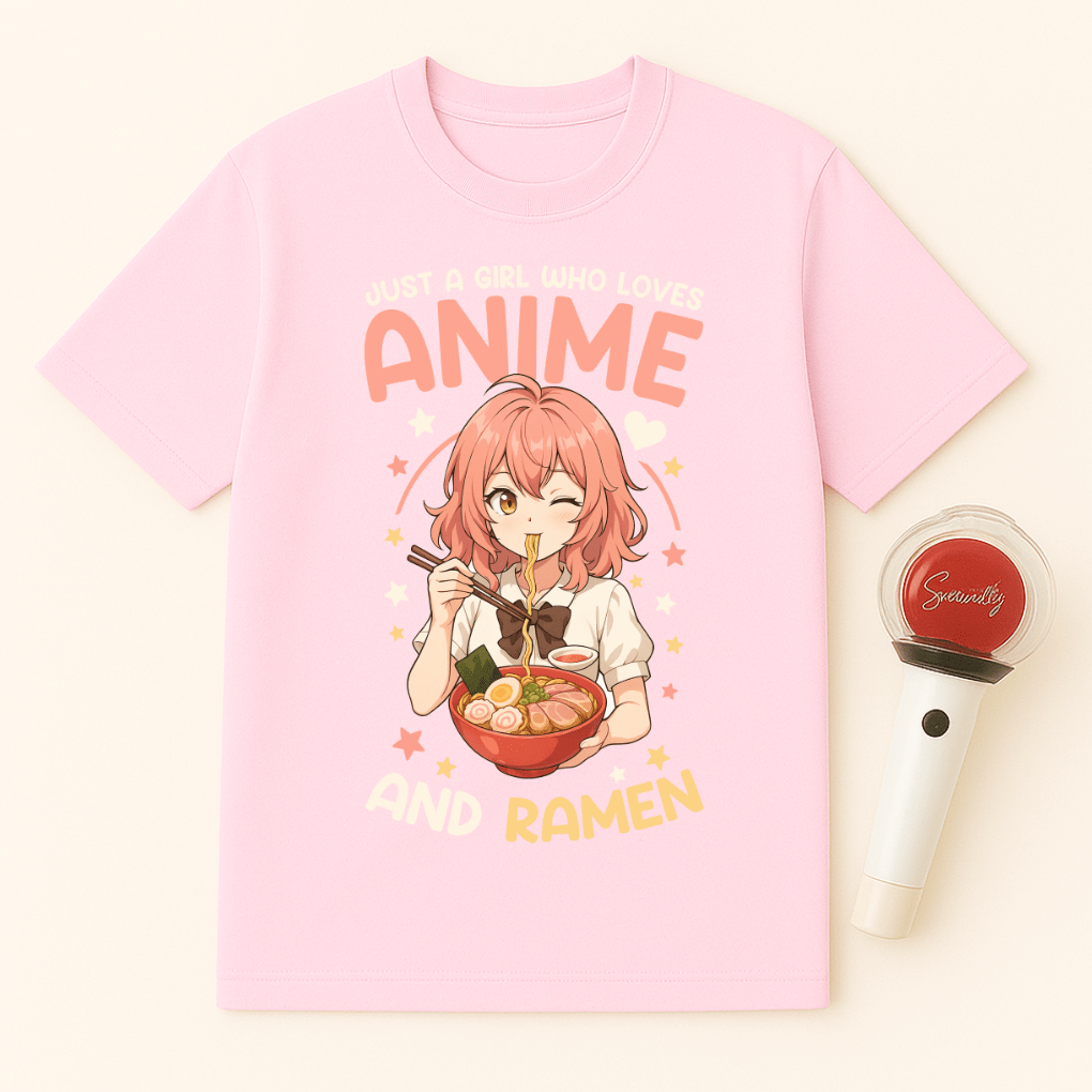 JUST A GIRL WHO LOVES ANIME AND RAMEN T-SHIRT