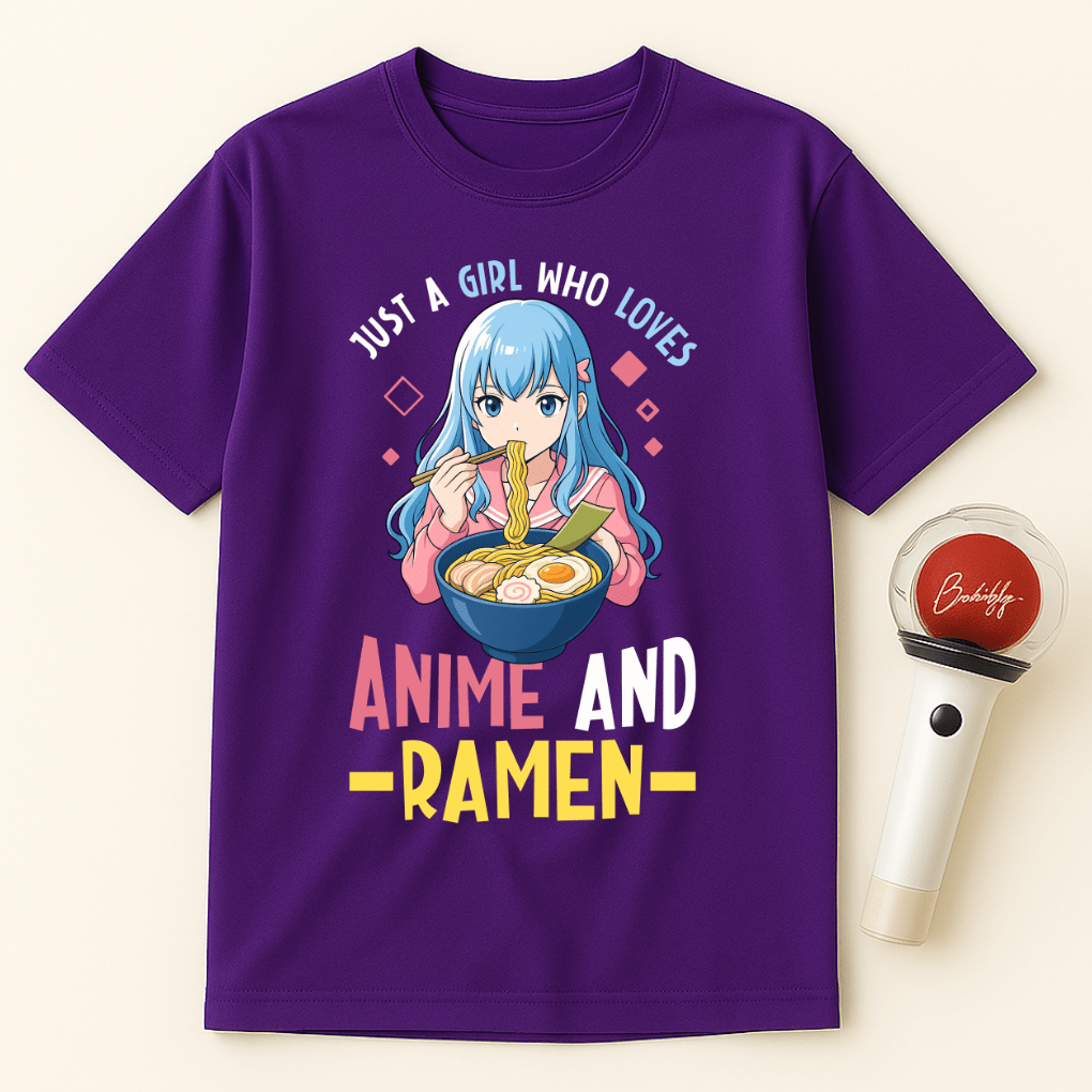 JUST A GIRL WHO LOVES ANIME AND RAMEN T-SHIRT