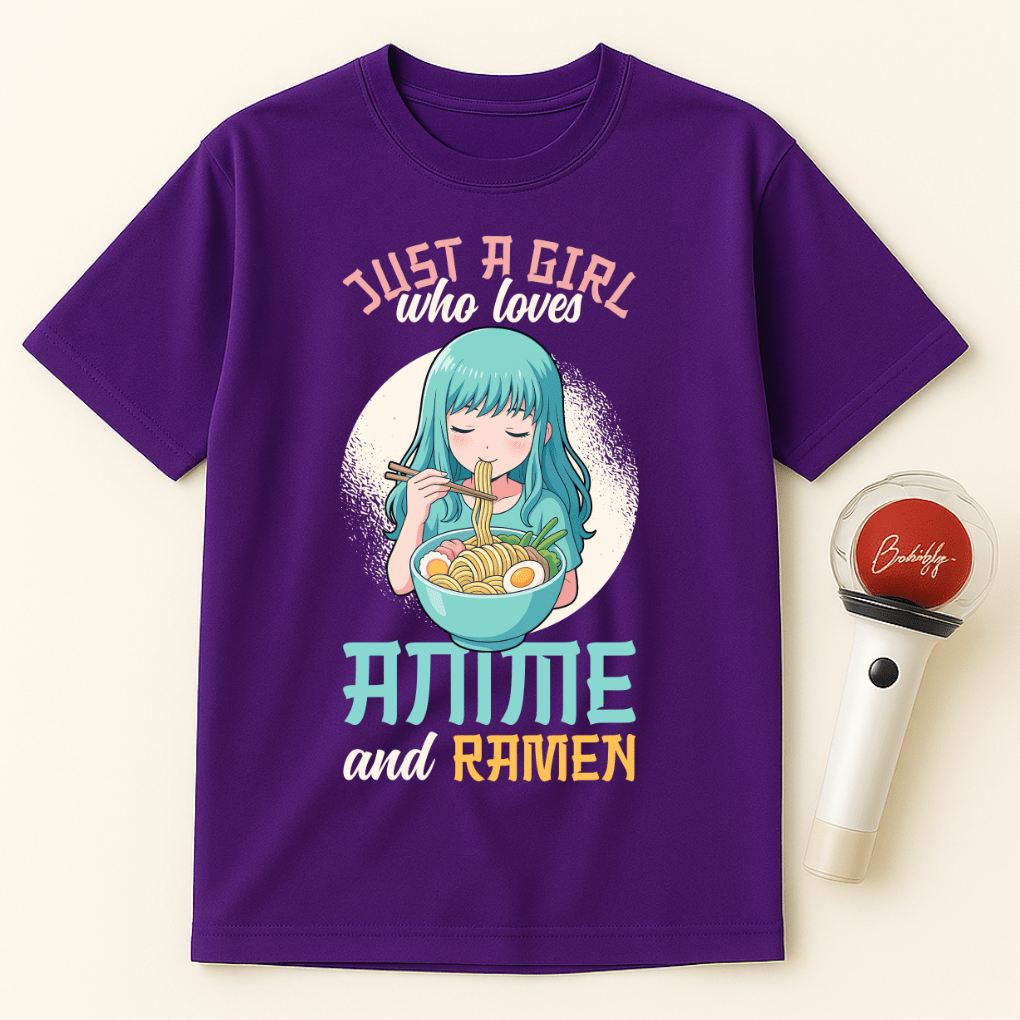 JUST A GIRL WHO LOVES ANIME AND RAMEN T-SHIRT