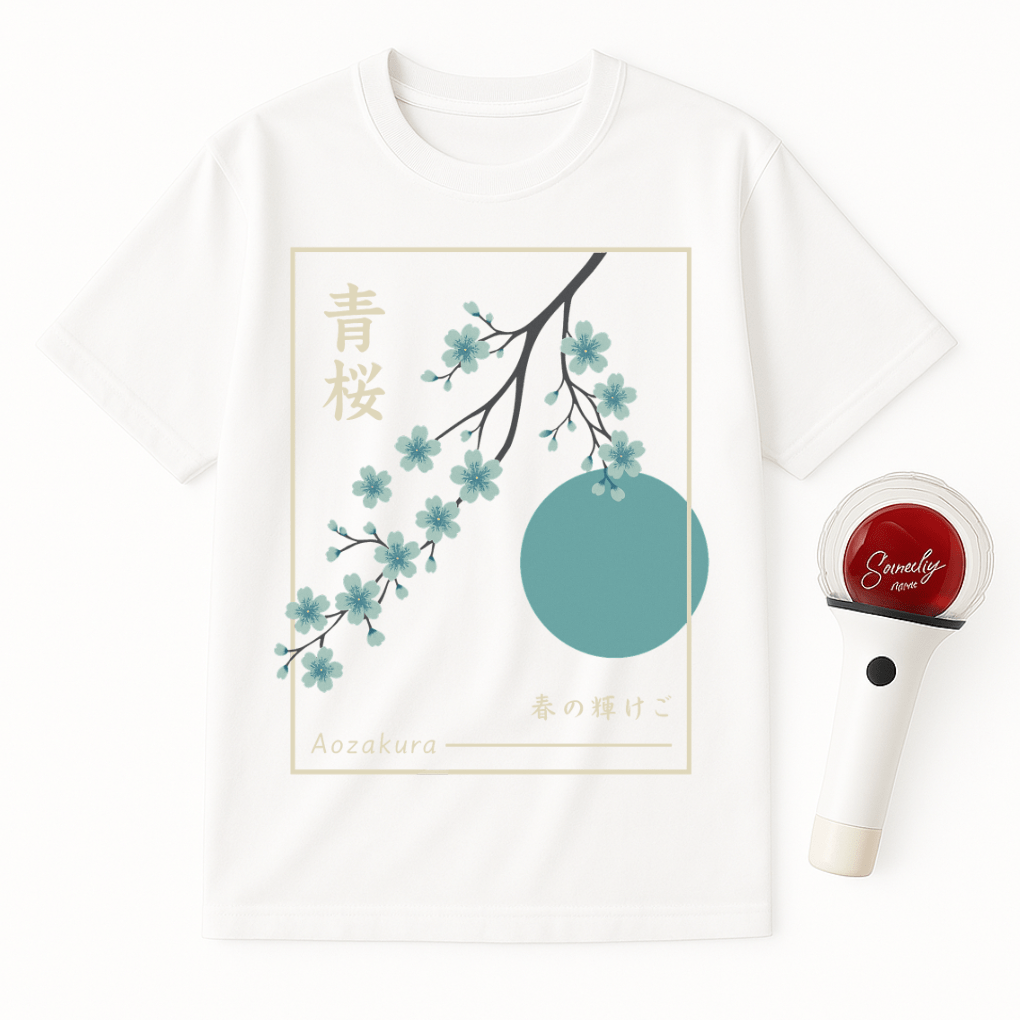 AOZAKURA BLUE CHERRY BLOSSOM UNISEX T-SHIRT