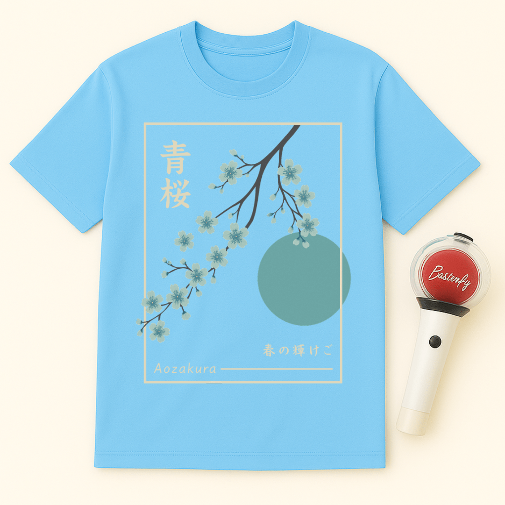 AOZAKURA BLUE CHERRY BLOSSOM UNISEX T-SHIRT