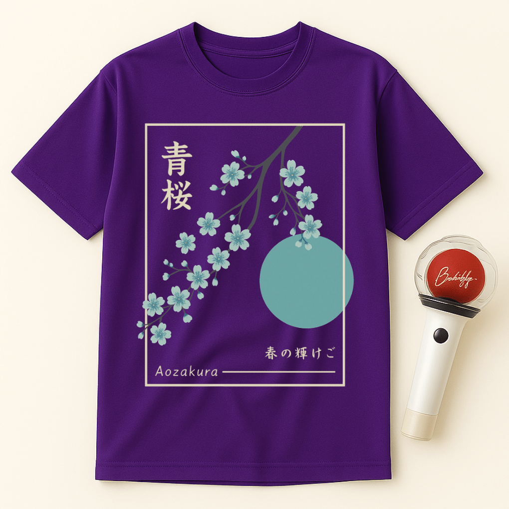 AOZAKURA BLUE CHERRY BLOSSOM UNISEX T-SHIRT