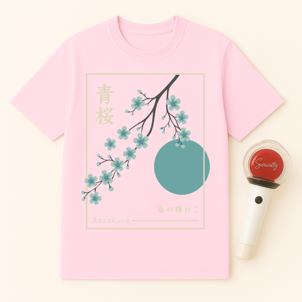 AOZAKURA BLUE CHERRY BLOSSOM UNISEX T-SHIRT