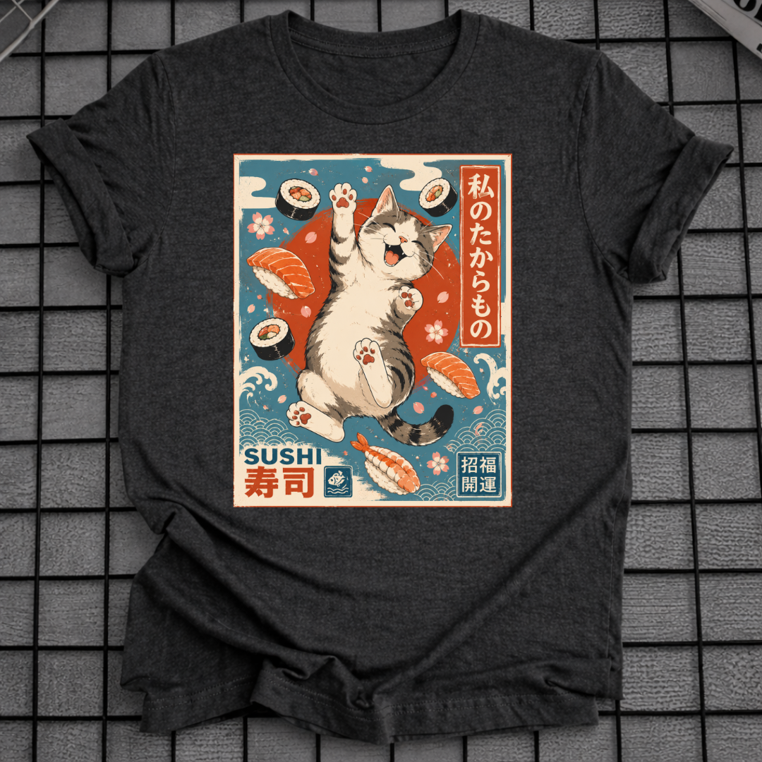 JAPANESE CAT SUSHI T-SHIRT