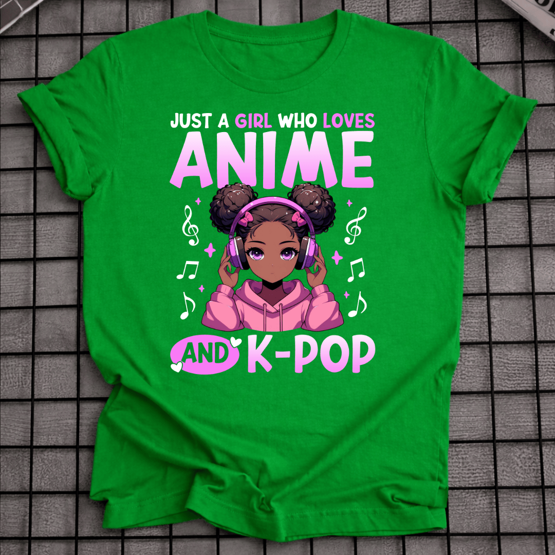 BLACK ANIME GIRL K-POP T-SHIRT