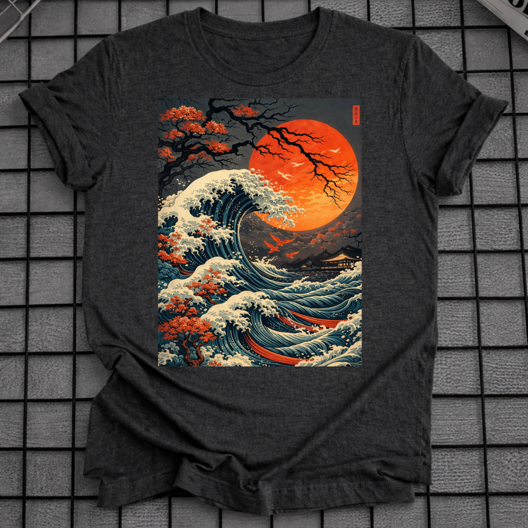 JAPANISCHES HOLZSCHNITT TSUNAMI T-SHIRT