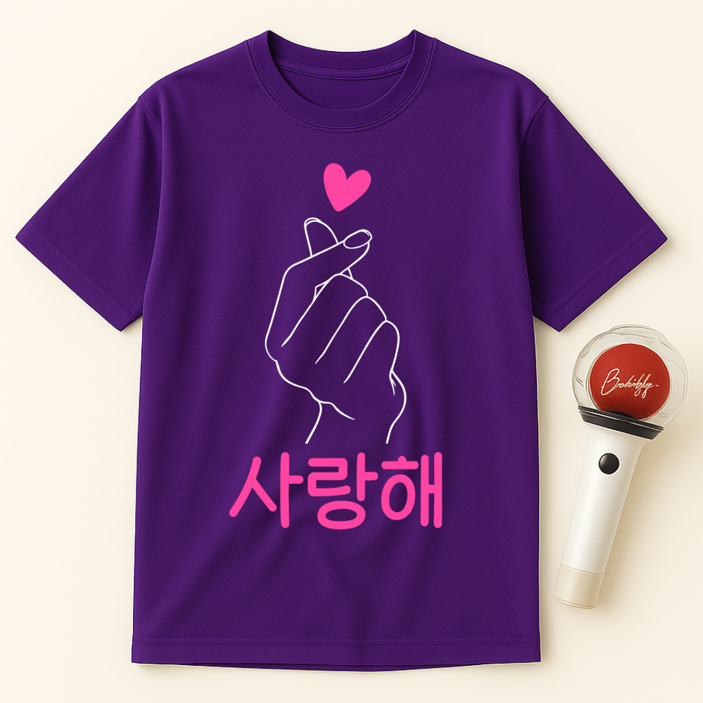 FINGER HEART 사랑해 UNISEX T-SHIRT