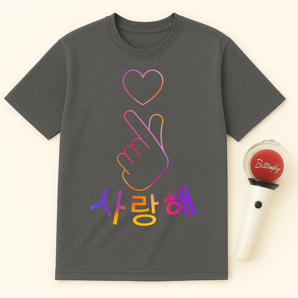 FINGER HEART 사랑해 UNISEX T-SHIRT