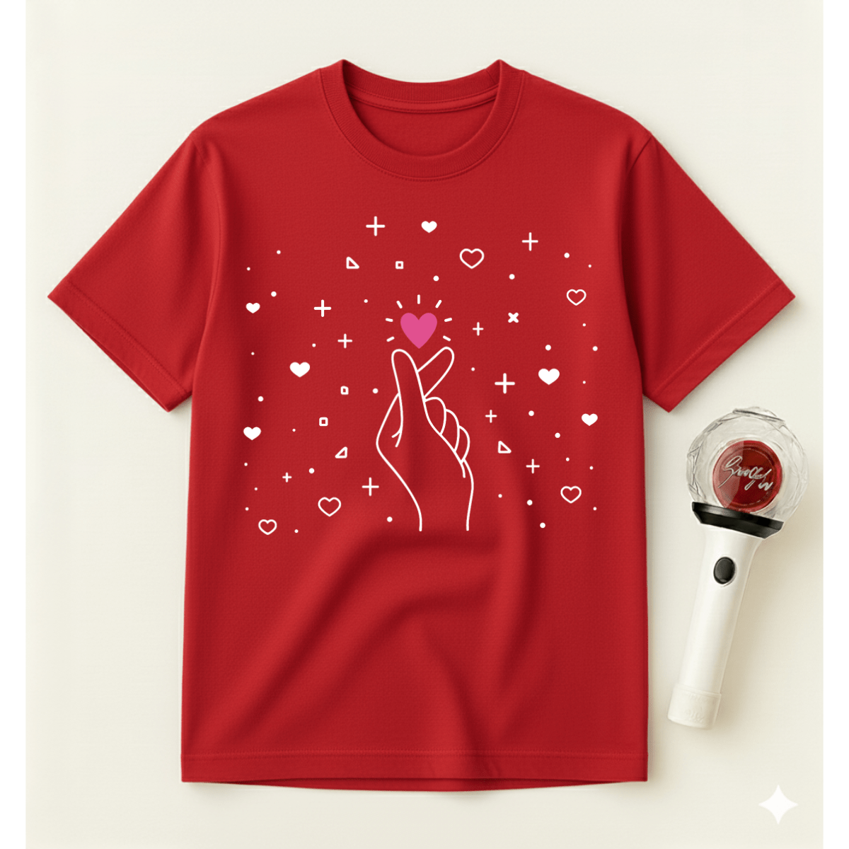 K-POP PINK HEART T-SHIRT