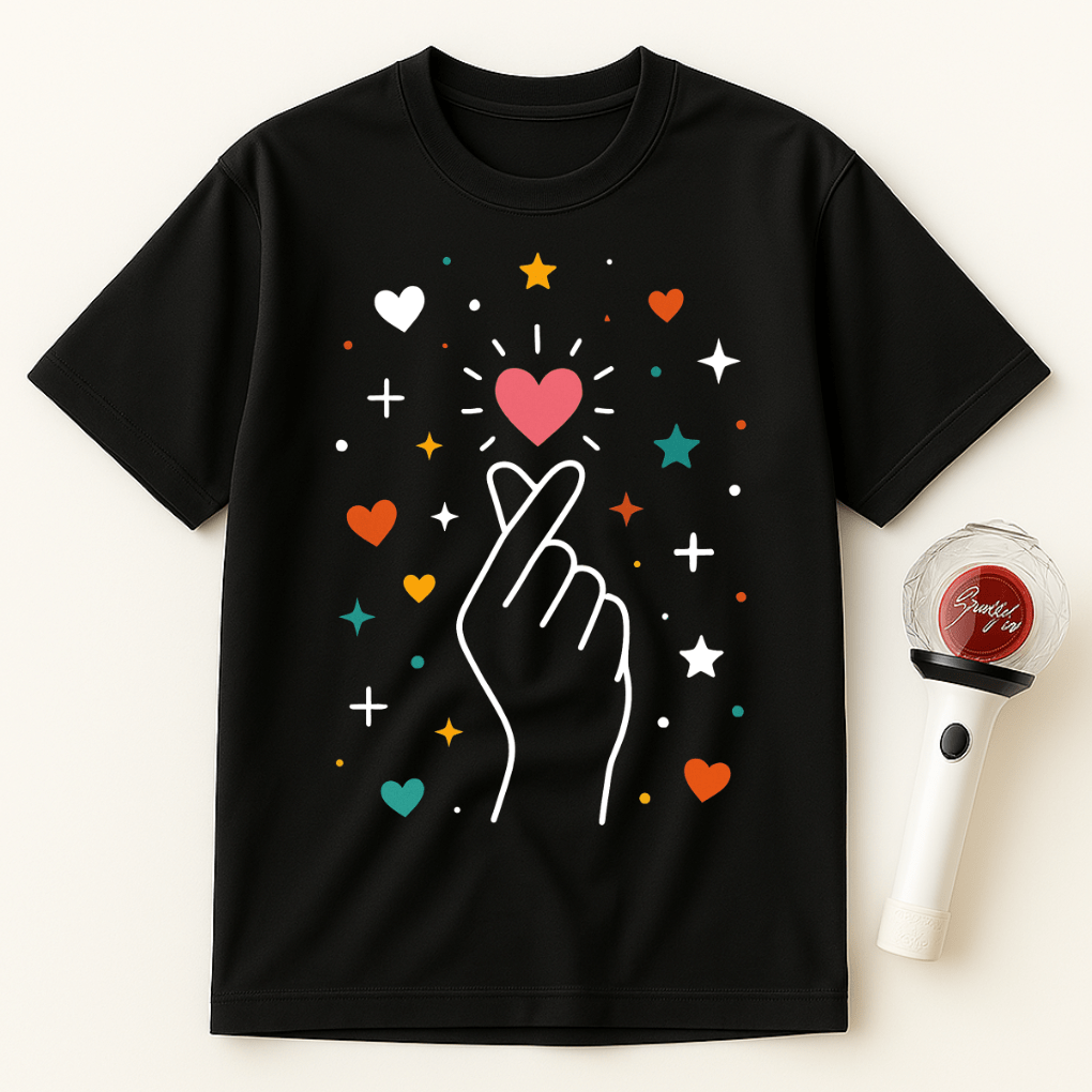 FINGER HEART SPARKLE UNISEX T-SHIRT