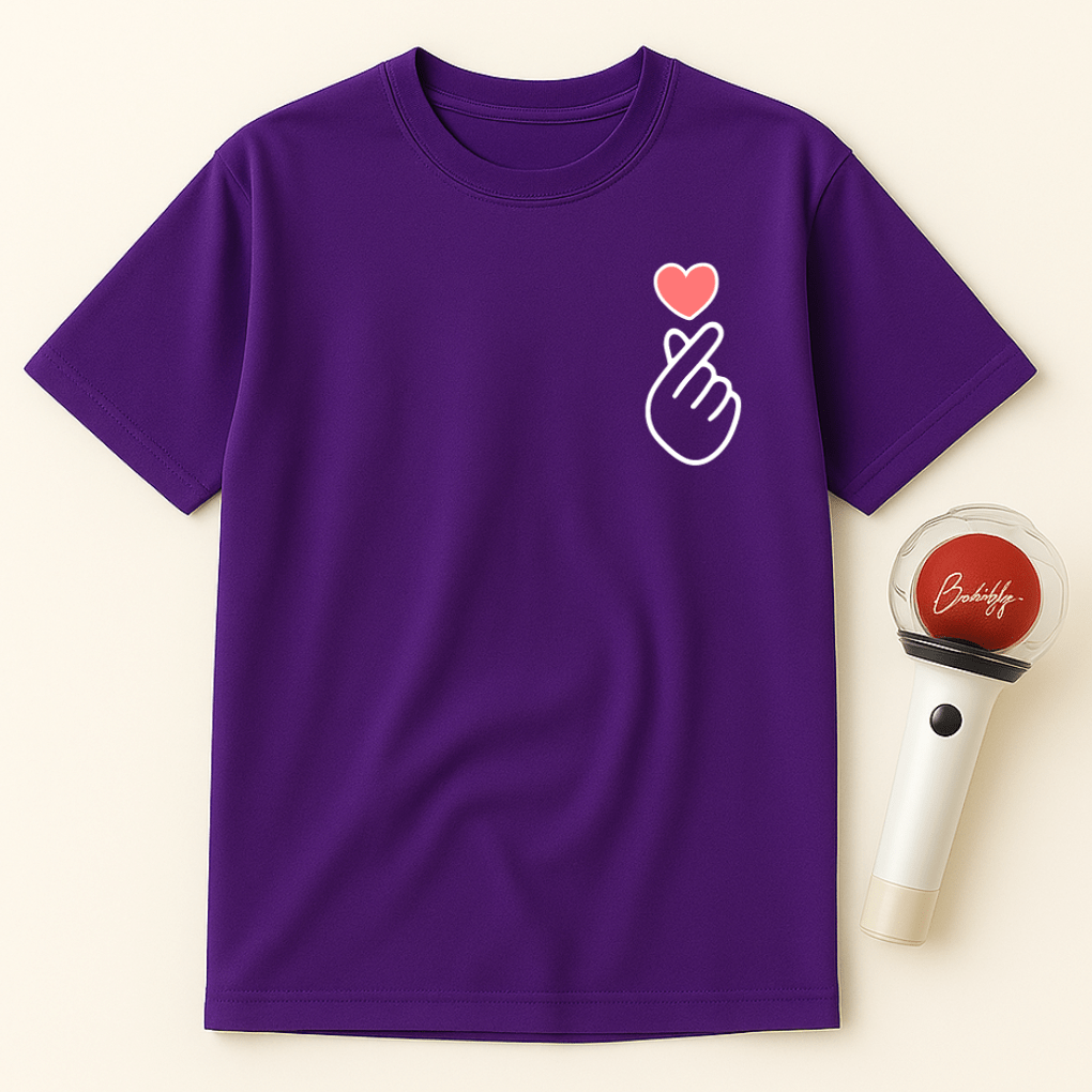 FINGER HEART PINK UNISEX T-SHIRT