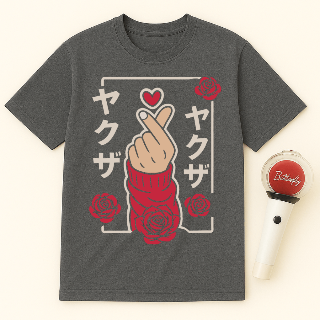 JAPANESE ROSE HEART UNISEX T-SHIRT