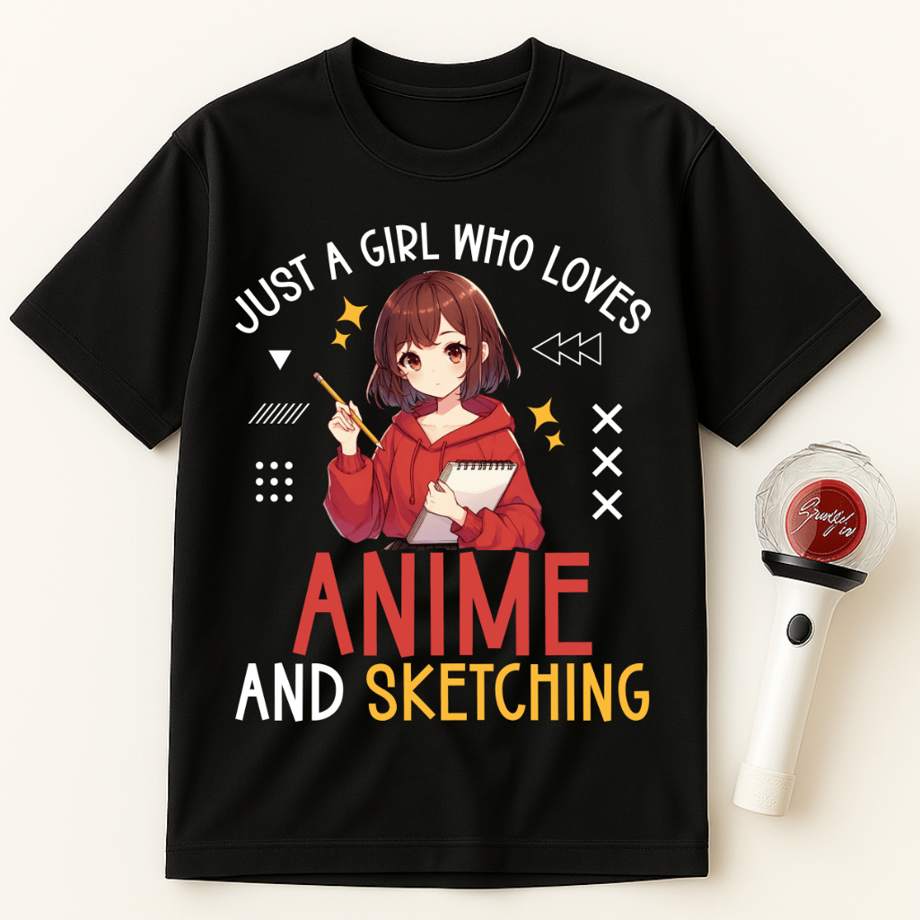 JUST A GIRL WHO LOVES ANIME AND SKETCHING UNISEX T-SHIRT