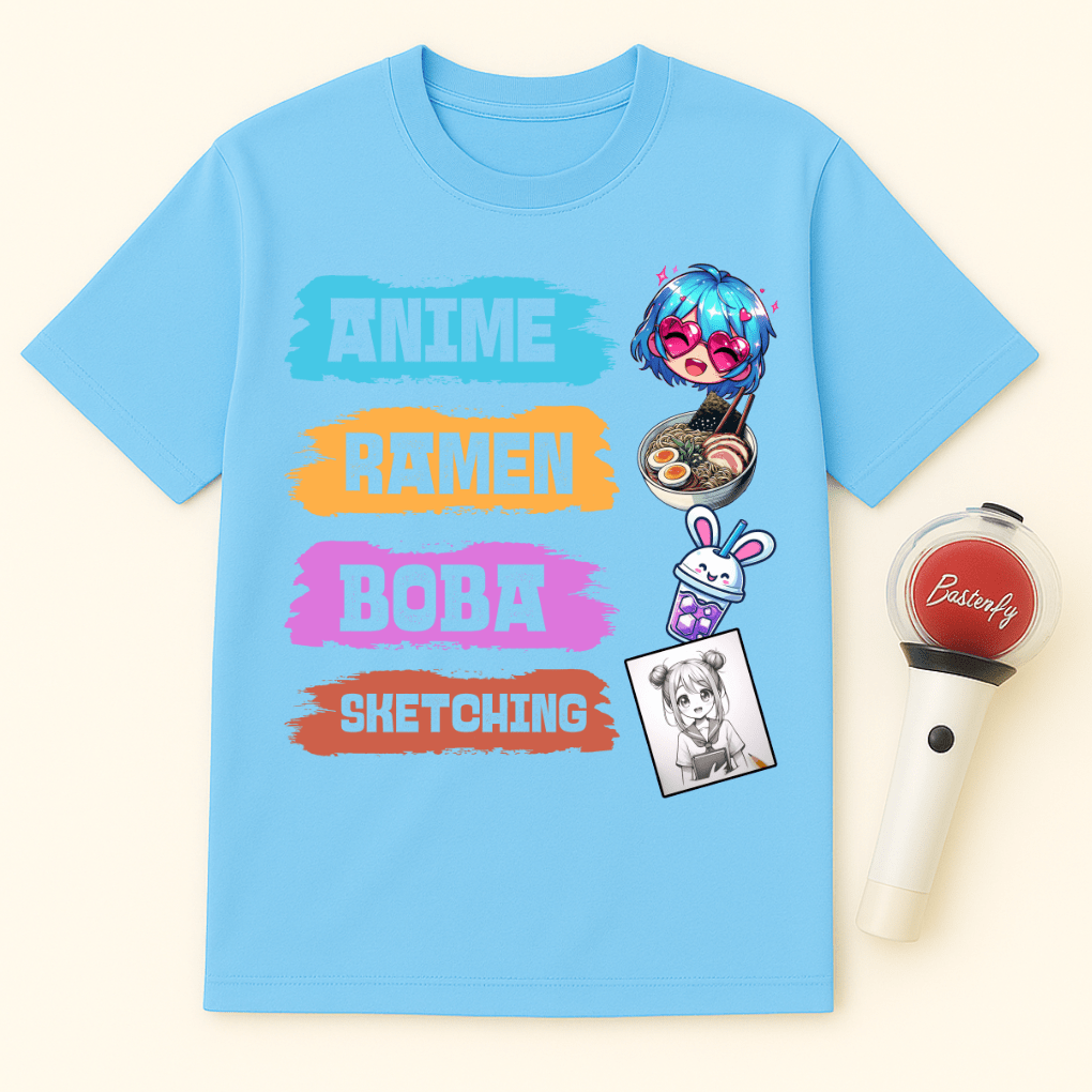 ANIME RAMEN BOBA SKETCHING UNISEX T-SHIRT